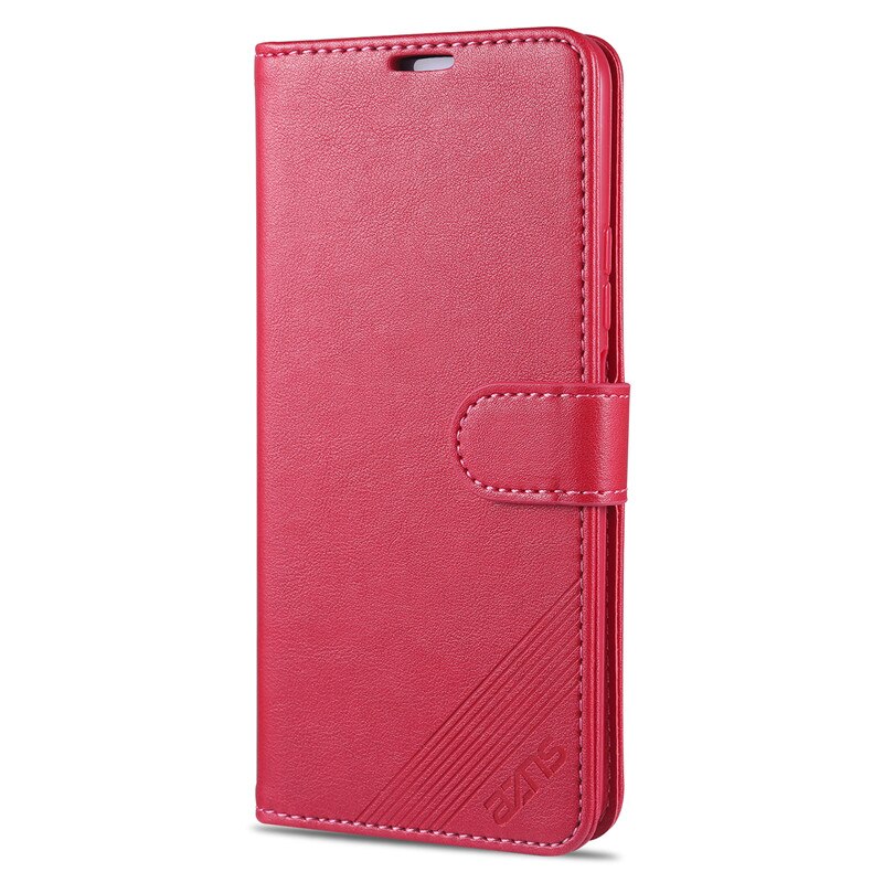 per Honor X10 Max custodia portafoglio coperchio per telefono Flip TPU libro coperchio per telefono conchiglia carta Capa protettore per Honor X10 Max: rosa rosso