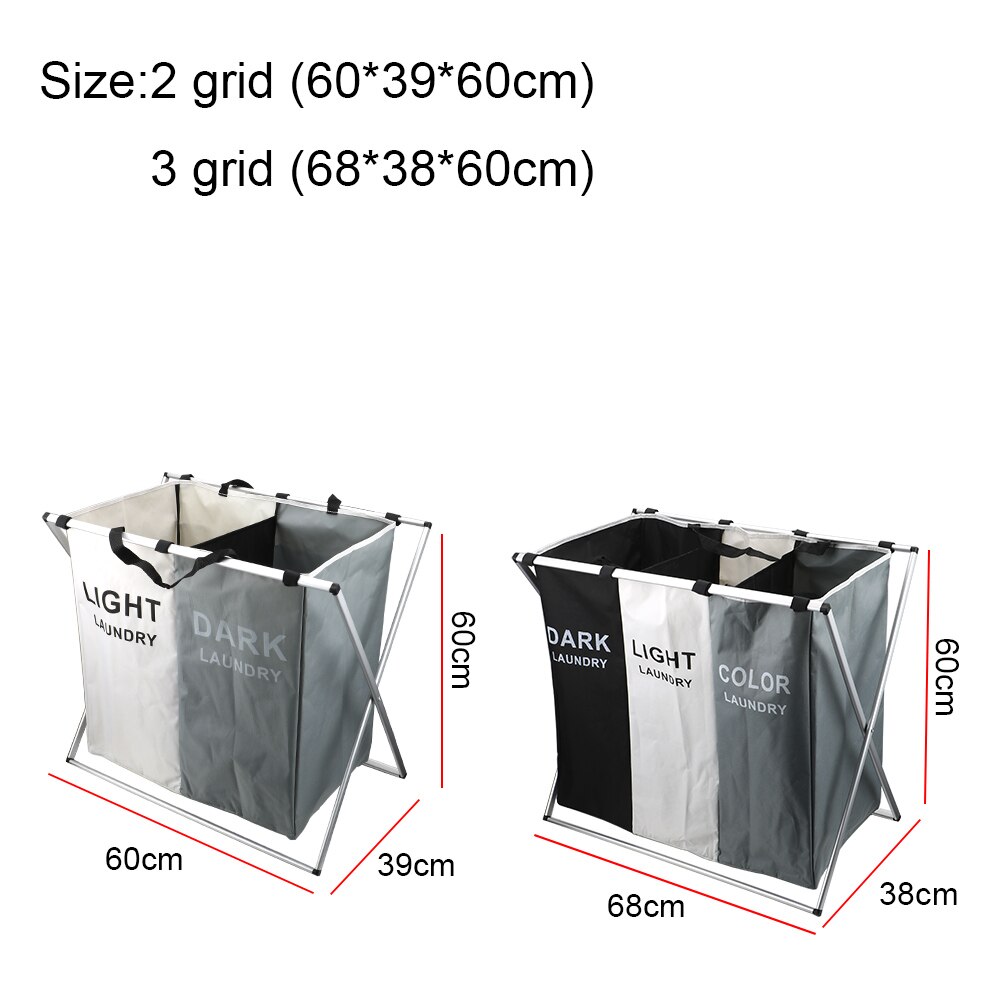 Trieur panier à linge grand pliable deux/trois grille x-forme pliable panier à linge organisateur maison panier à linge