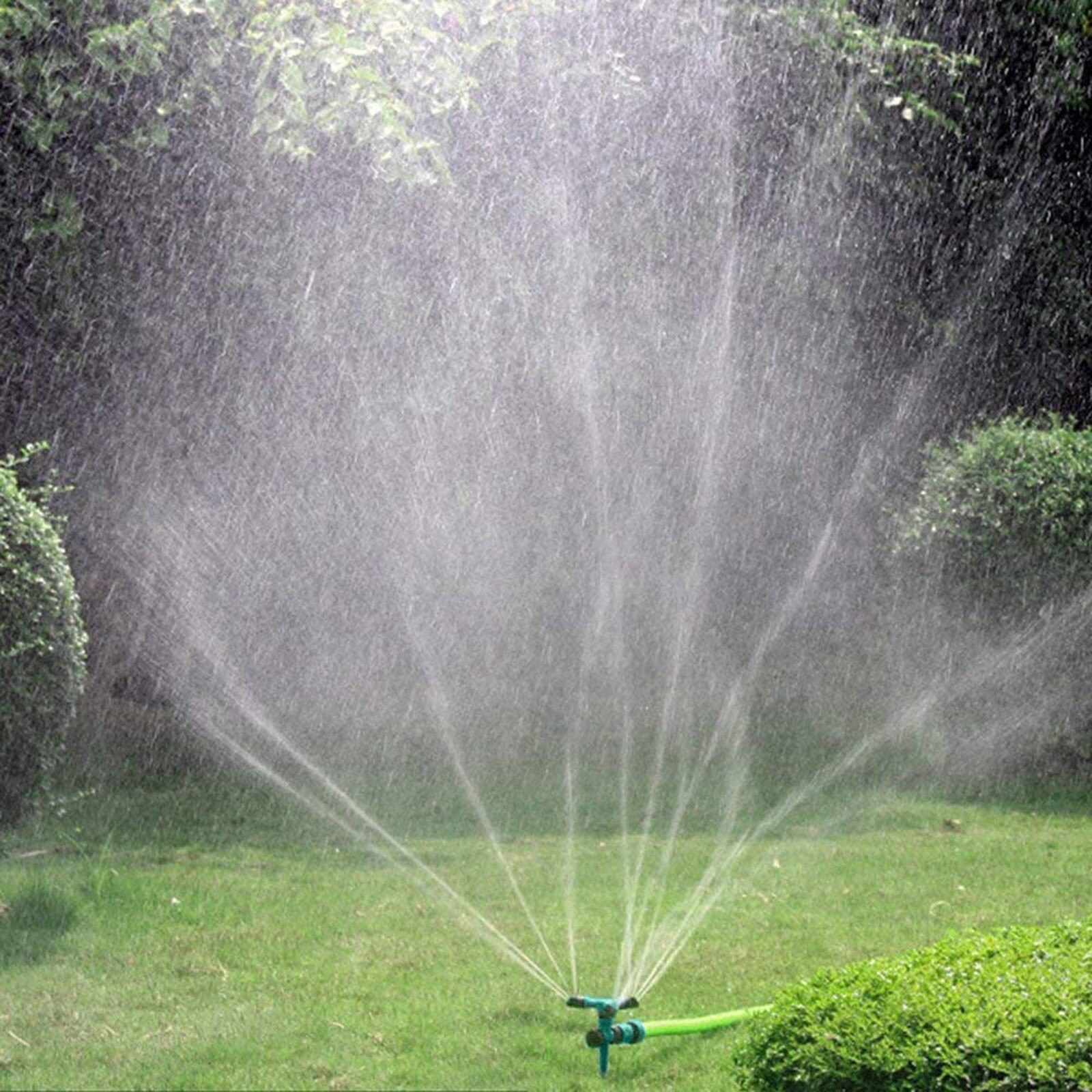 Garden Small Three-Prong Pin sprinkler Device Lawn Sprinkler Automatic 360° Rotating Garden Water Sprinklers Lawn Irrigation c50