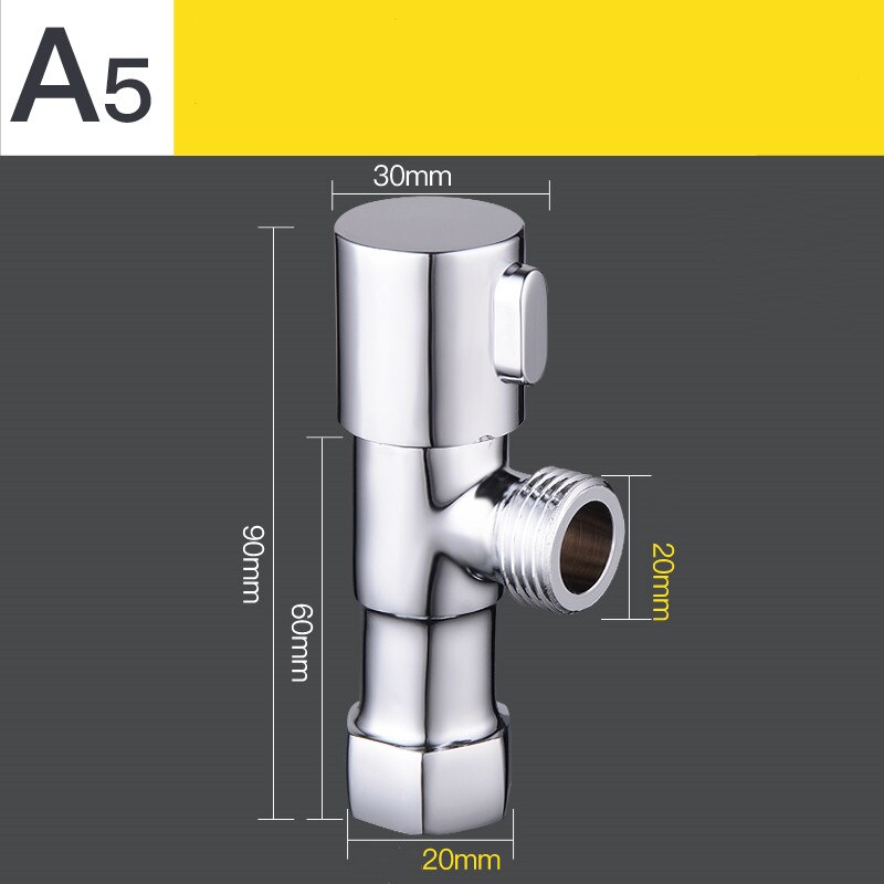 Solid Copper Thickening Water Stop Valve Water Heater Kitchen Washing Machine Toilet Water Heater Angle Valve Switch: E