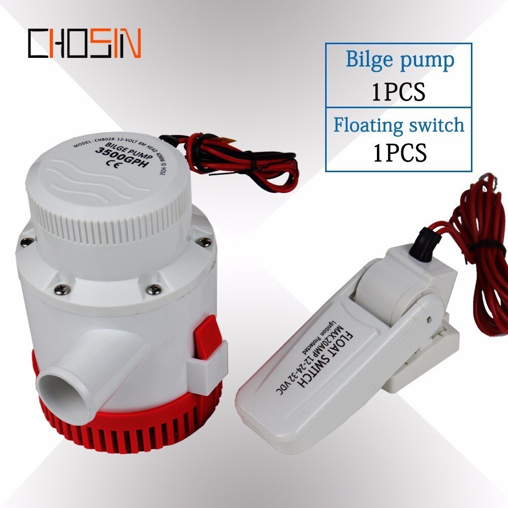 3000GPH Large Flow Dc 12v 24v Bilge Pump With Bilge Float Switch Electric Water Pump For Boats Submersible 12 24 Volt 3000 Gph