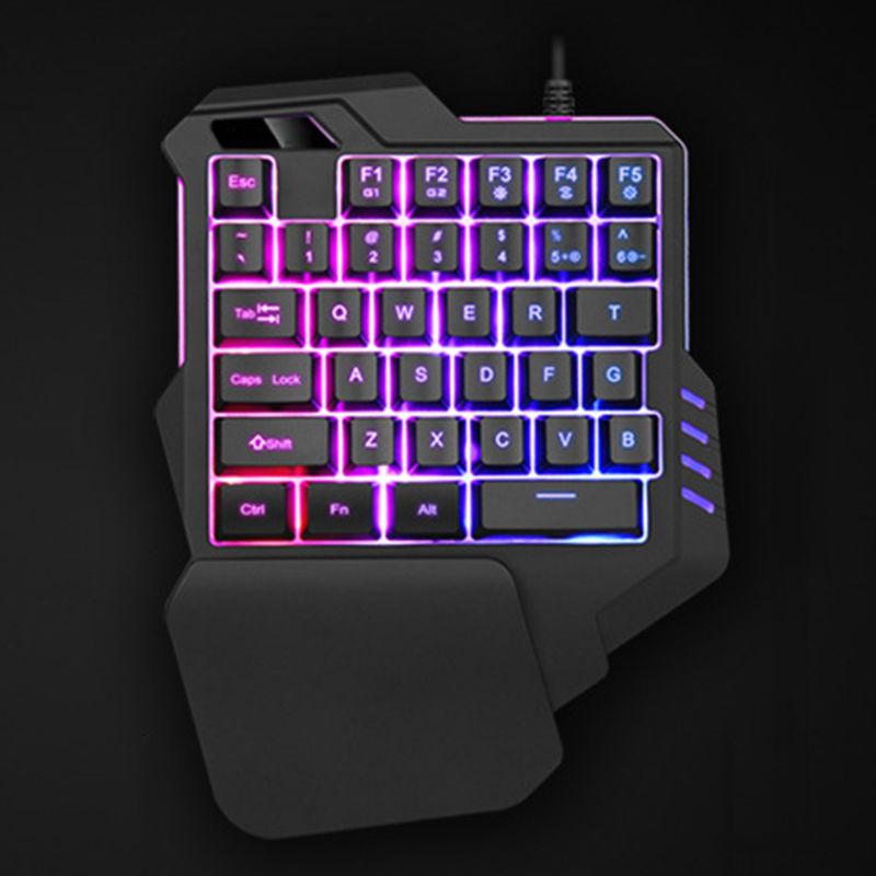 One-hand Gaming Keyboard Portable One Hand Mechanical Wired Gaming Keyboard