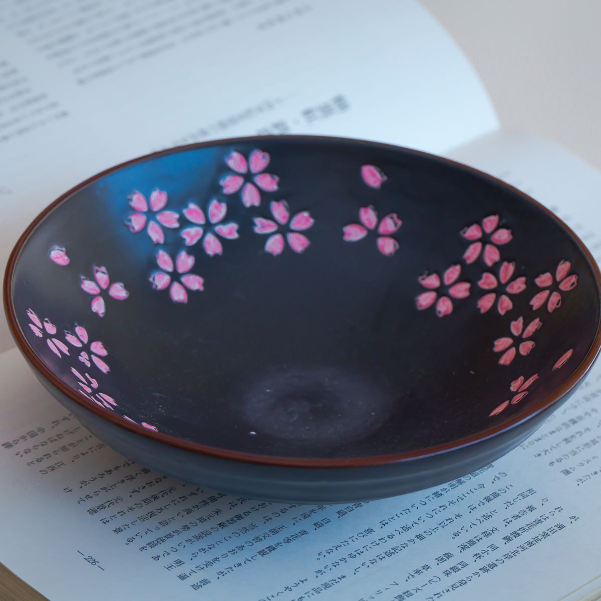 Japanese ceramic matte frosted tableware set cherry dessert mustard juice hotel tableware: 7 inches bowl 18x6cm