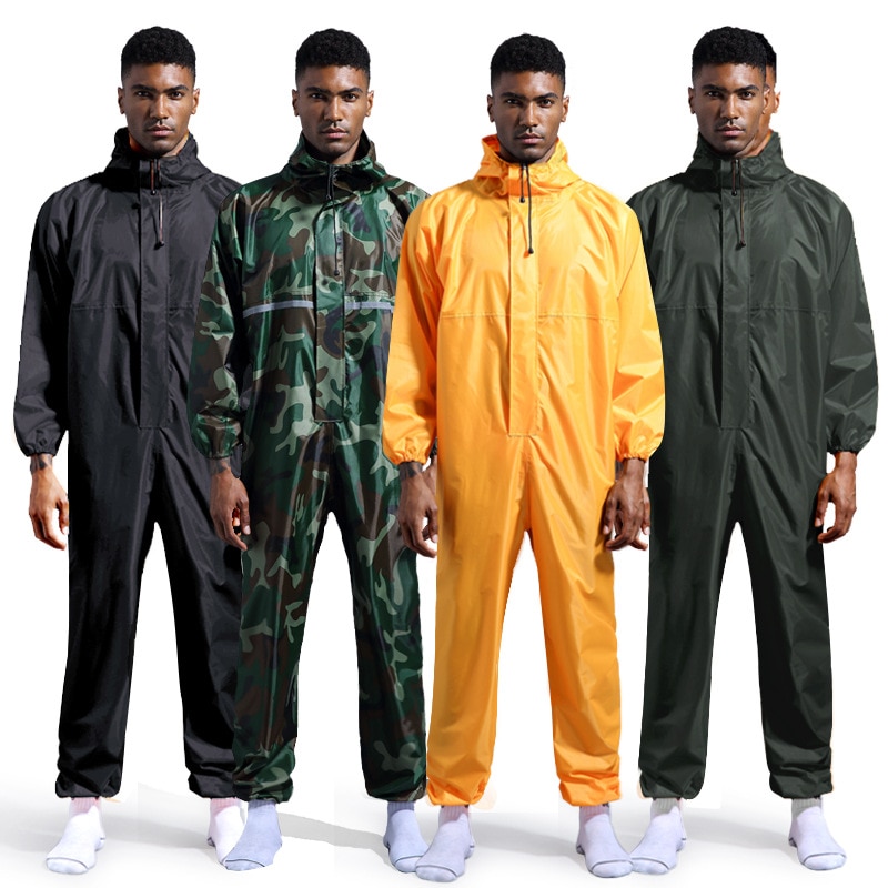Waterproof Coverall Hat Oil-Resistant Work Safety Clothing Raincoat For Sparying Painting Factory Clothes Overall Suit