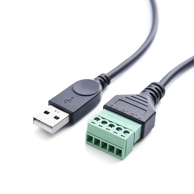 Micro 5 Pin 2.0 USB A Male to 5 Pin Screw with Shield Solderless Terminal Plug Adapter Connector Cable Lead