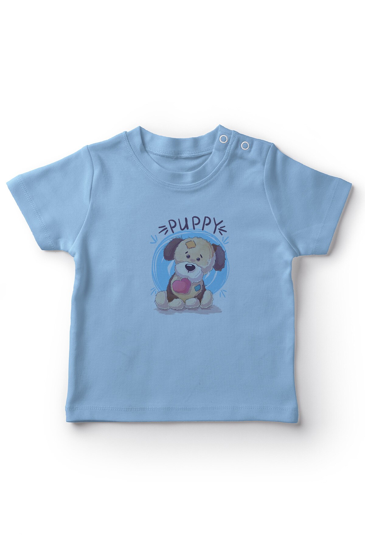 Angemiel dulce bebé pequeño cachorro bebé niño camiseta en azul