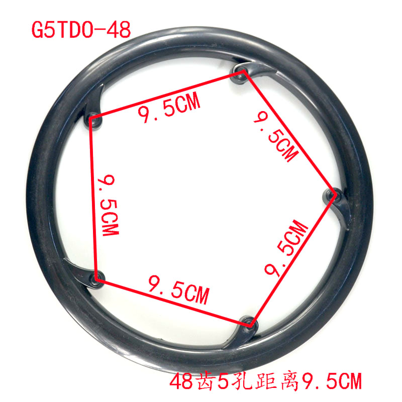 MTB Road Fiets Tandwiel Bescherming 40 42 44 46 48 50 52 T Crankstel Crank Guard Protector Fietsketting Wiel ring Plastic Cover: Clear