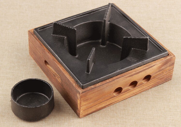 portable mini cast iron bbq grills table grill barbecue stove 16*16cm only stove for single 024-1