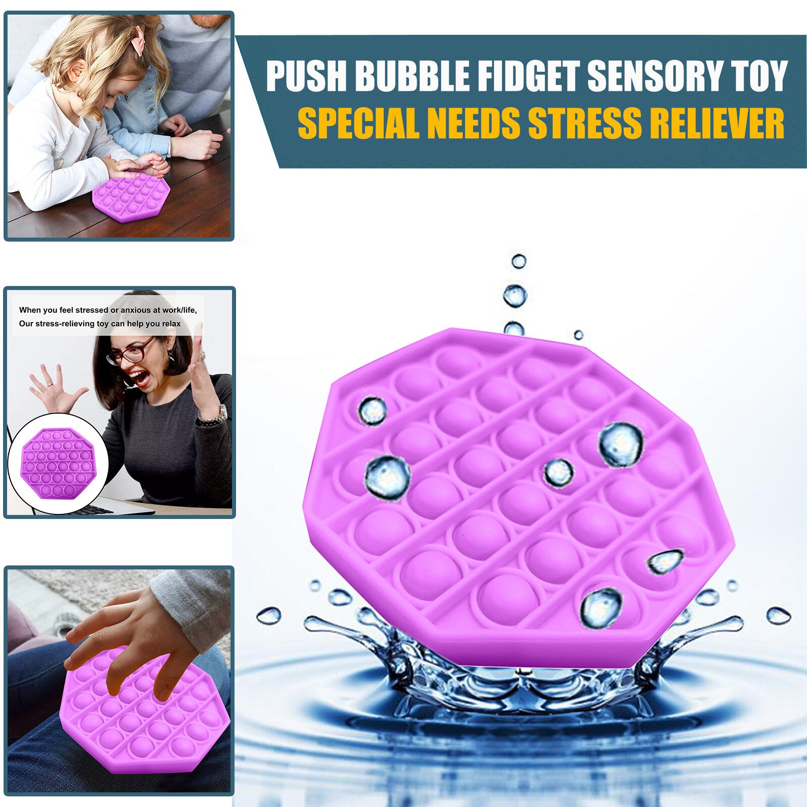 Nuovo spingere Bolla Agitarsi Sensoriale Mitigatore Giocattolo unisex Adulto Autismo Lo fatica giocattolo di Decompressione Regalo Di Natale Juguete de descompresión: C