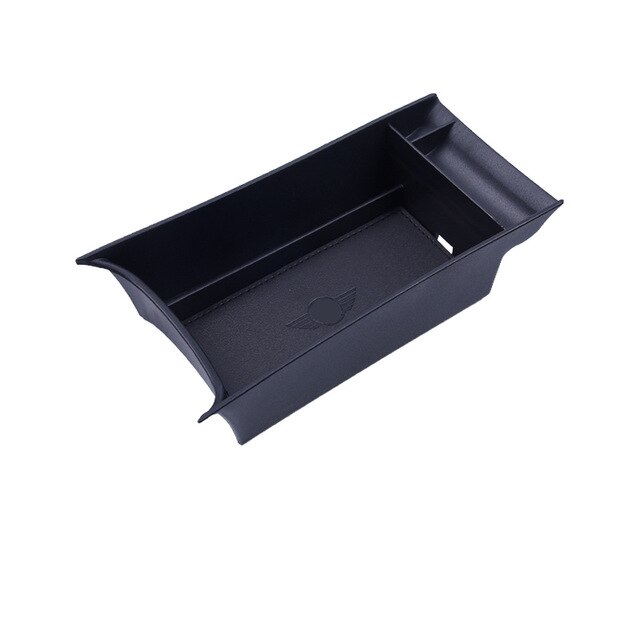 Accessoires de voiture console centrale intérieure accoudoir boîte article rangement pour MINI ONE Cooper S JCW F60 Countryman rangement: Matte-Black