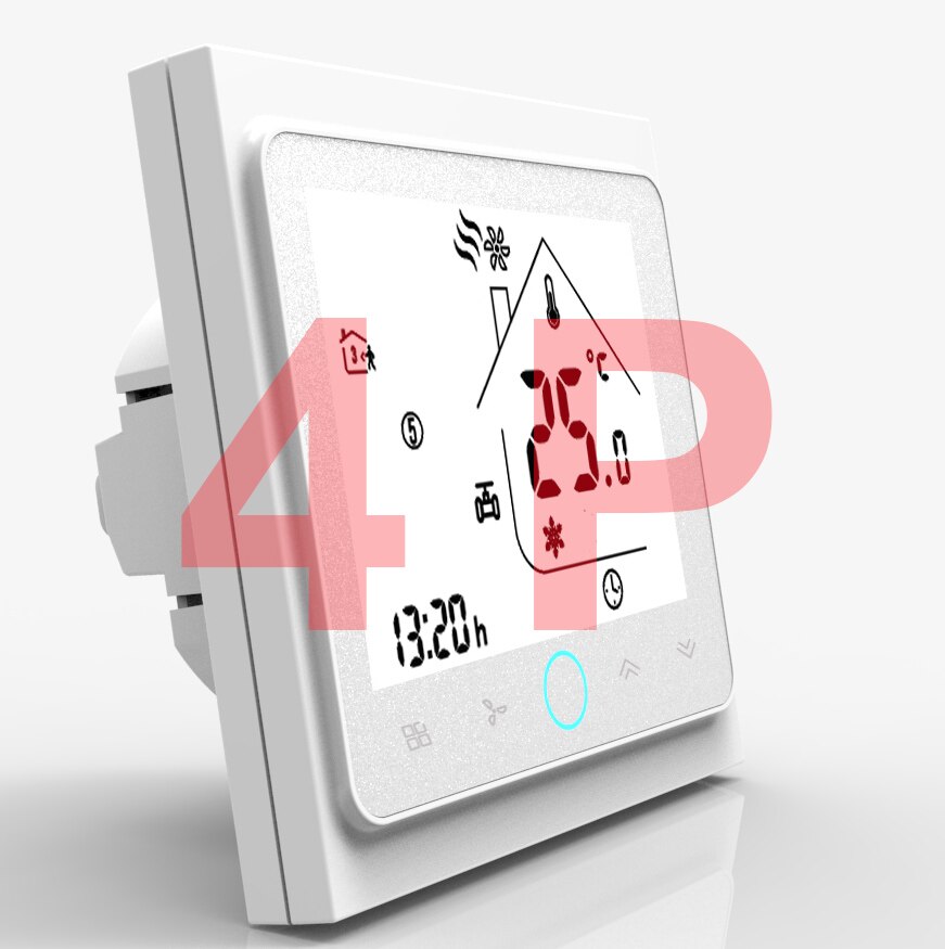 24V/95~240V 2pipe 4pipe temperature control thermostat degrees for heat cool temp: WHITE 4pipe / 95-240VAC