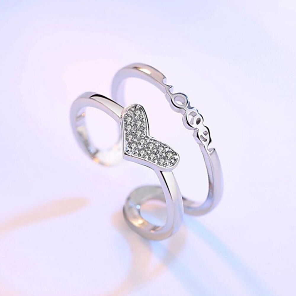 NEHZY-anillo ajustable de circonia cúbica para mujer, de Plata de Ley 925, joyería retro de , tamaño hueco en forma de corazón