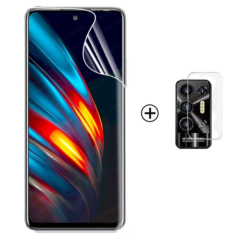 4 In 1 Hydrogel Film Voor Tecno Pova 2 Screen Protector Beschermende Films Voor Tecno Pova 2 Pova2 Veiligheid Film niet Glas: 1 X front 1 X lens
