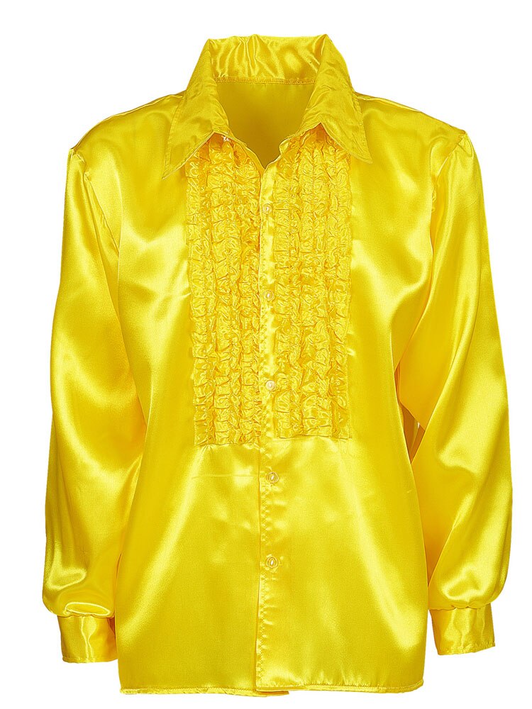 widman camisa de chorreras amarilla, años 70, varias tallas, disfraz de hombre adulto, para fiestas, carnaval, despedidas