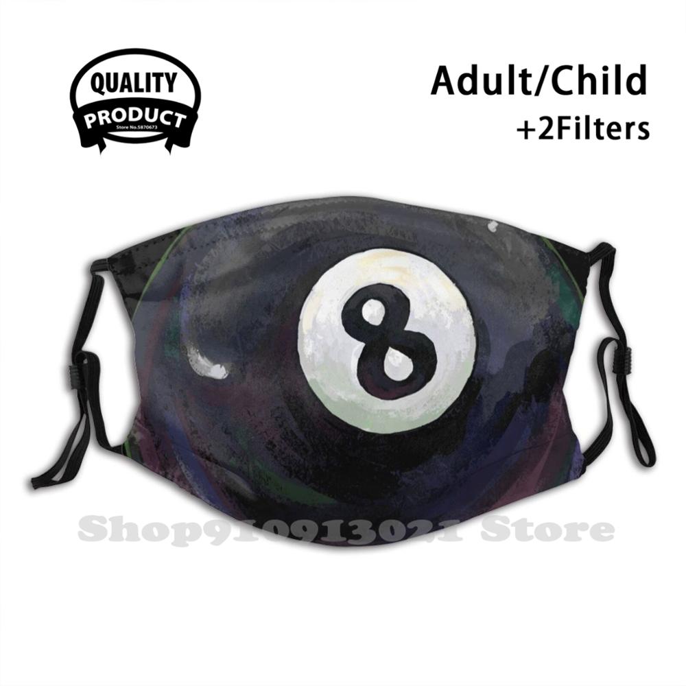 Billiards 8 Ball Men Women Child Girl Scarf Face Mask 8 Ball Eight Ball Pool Ball Pool Players Pool Lovers Indoor Sport Pool: Mask / Child Size