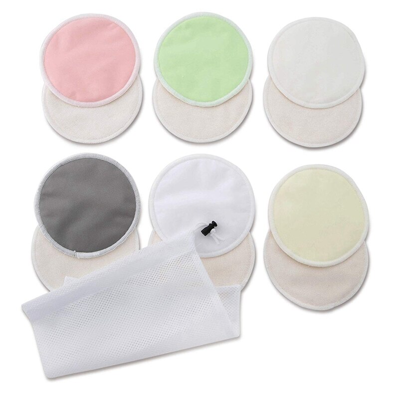 Almohadillas de lactancia de bambú orgánico (paquete de 12) con bolsa de lavandería adicional, cojín de lactancia lavable, supersuave, reutilizable e hipoalergénico