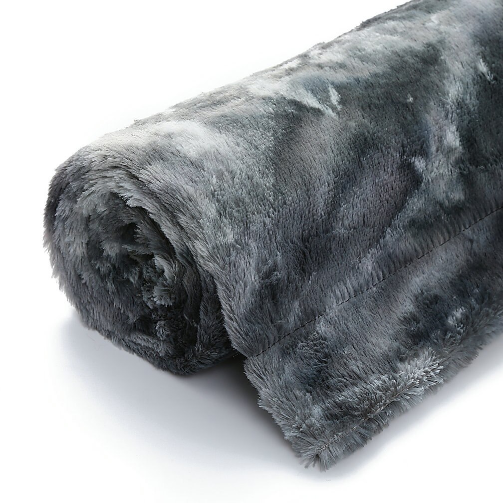 Universal lammet fløjletæppe luksus varmt fluffy plys tæppe tie-dye faux fur super blødt tæppe vinter varmt sheetsla 465: Lysegrå