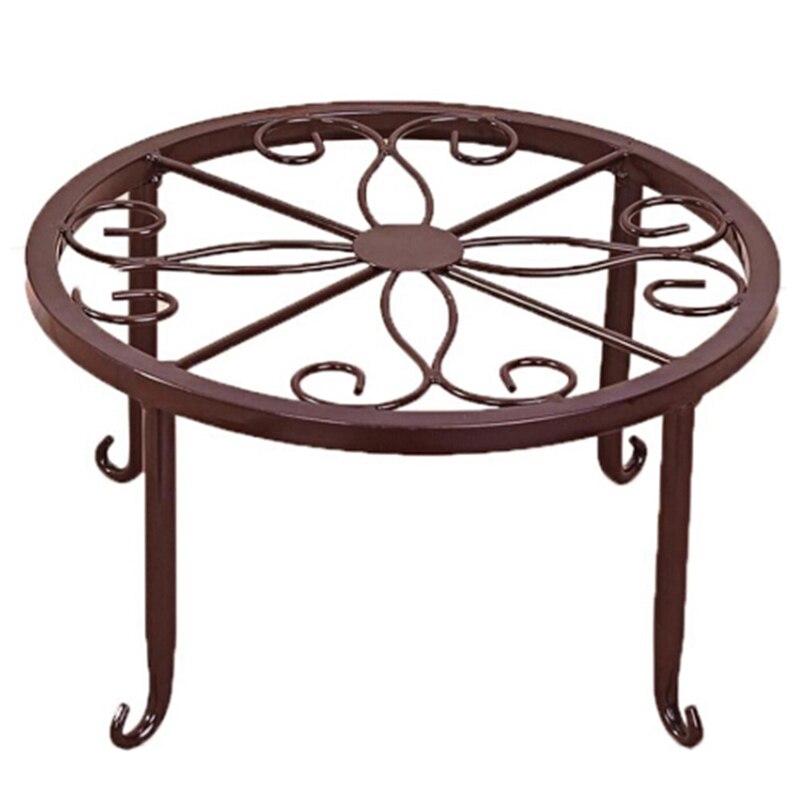 Support rond en fer forgé pour Pot de fleurs, présentoir pour plantes de jardin, balcon, décoration de la maison: RC