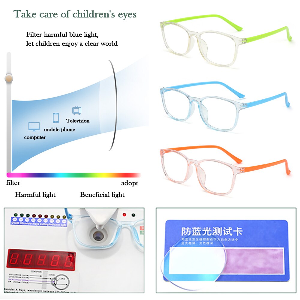 Anti-Blauw Licht Bril Voor Kinderen Kinderen Online Klassen Stralingsbescherming Computer Bril Ultra Licht Frame Eyewear