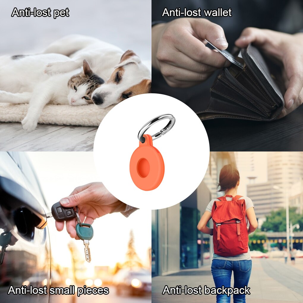 Per AirTag custodia AirTag custodia protettiva in Silicone per paraurti compatibile con Apple AirTag Tracker fibbia portachiavi anti-perso