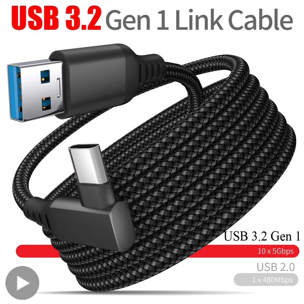 Cable de gafas de realidad Virtual VR USB A a tipo C 5M para Oculus Quest 2 Quest2 Link accesorios de juego auriculares casco Gaming Ocukus