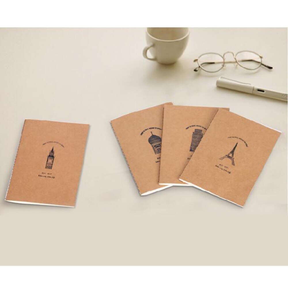 12 Pcs Kraft Paper Notebook Homework Notebook Student Exercise Book Soft Cover A5 Notebook (Random Pattern)