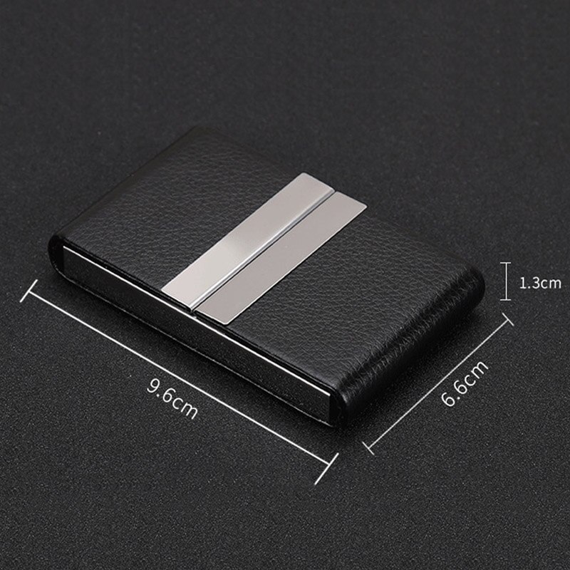 PU Leather Business Card Holder For Man Aluminum Bank Credit Card Case Protection RFID Blocking Organizer