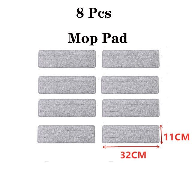 Floor Mop Magic Squeeze Flat Cutting Mop Hands Free For Wash Floor Household Kitchen Floors Cleaning With Microfiber Squeeze Mop: 8 Mop pad 32CM