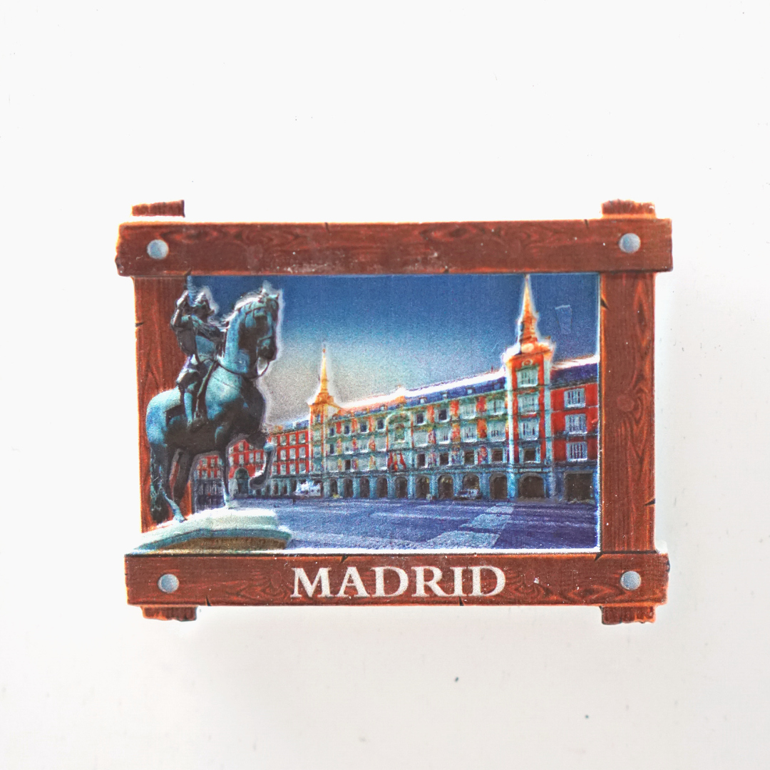 1 unidad, imanes de nevera de Madrid, pegatinas de nevera de España, recuerdos de viaje, decoraciones coloridas de cocina para el hogar, de vacaciones: YELLOW