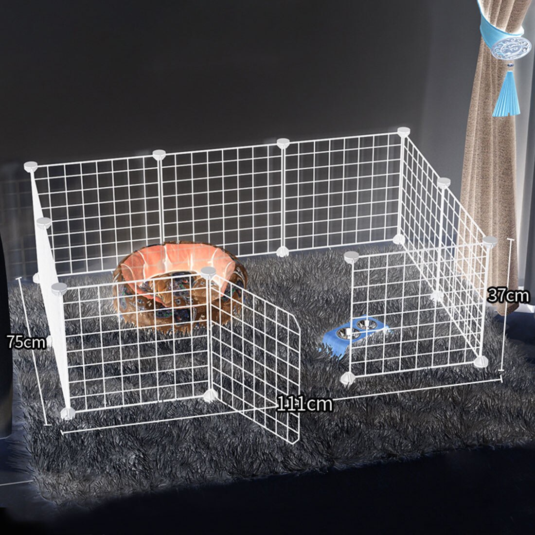 Inklapbare Huisdier Hek Ijzeren Hek Puppy Kattenbakvulling Huis Sport Training Ruimte Hond Levert Konijn Cavia Kooi: 9pcs White