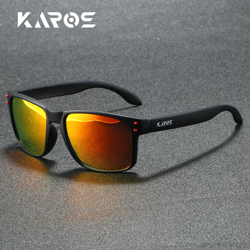 Karos Polarized Sunglasses UV400 Protection Glasses for Men Women Outdoor Hunting Fishing Driving Bicycle Sunglasses: Red