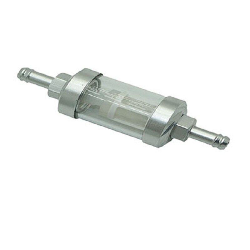Universal 8mm gass filterrenser for motorsykkel pit dirt bike atv olje gassfilter universal 8mm oljerenser: Sølv