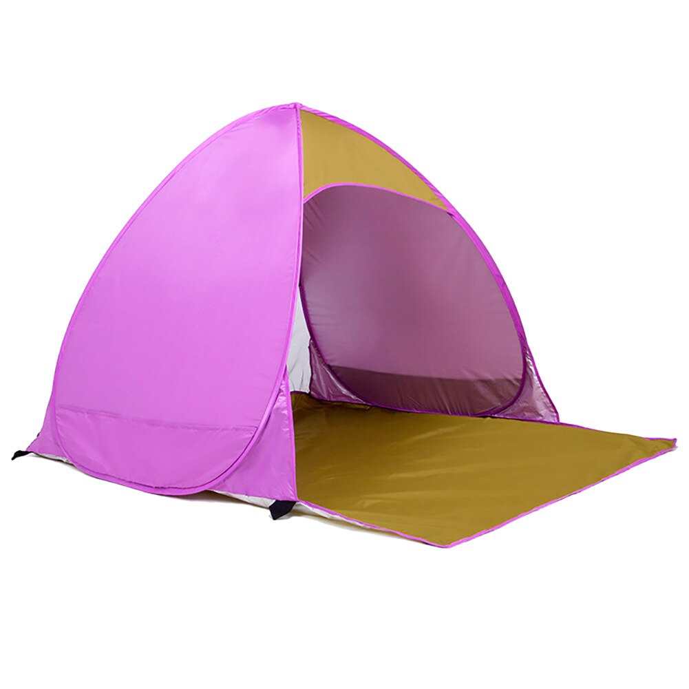 Tenda da spiaggia per 2 persone ad apertura rapida tenda da campeggio Anti UV escursionismo tenda da viaggio: VIOLA