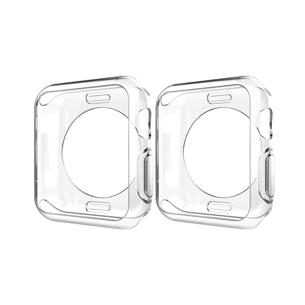 Voor apple watch-serie 6 5 4 3 2 1 hoesje, doorzichtig, zacht tpu-hoesje, schokbestendige schermbeschermer voor de apple watch 38mm 40mm 42mm 44mm