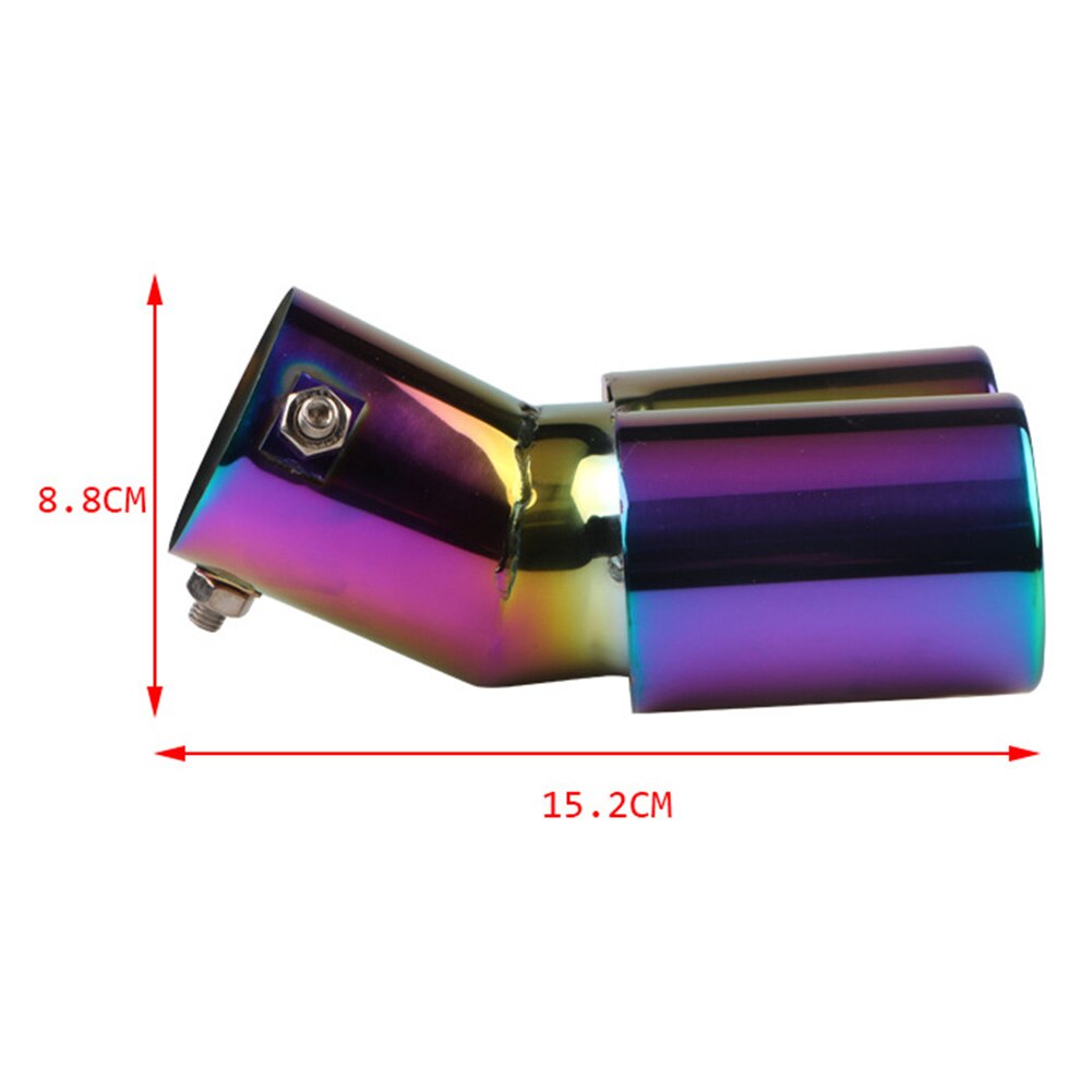 Bent Dual Exhaust Tip Bolt-on Straight Cut Stainless Steel Exhaust Tailpipe Tip 2.5 inch ID Inlet