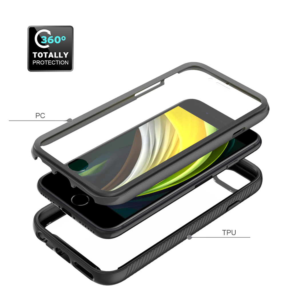 Fit Iphone 6 6S Schokbestendig Clear Case Ingebouwde Screenprotector Full Body Robuuste Verdediger Cover Voor Iphone 7/8 Se2 Se3 Hoesjes