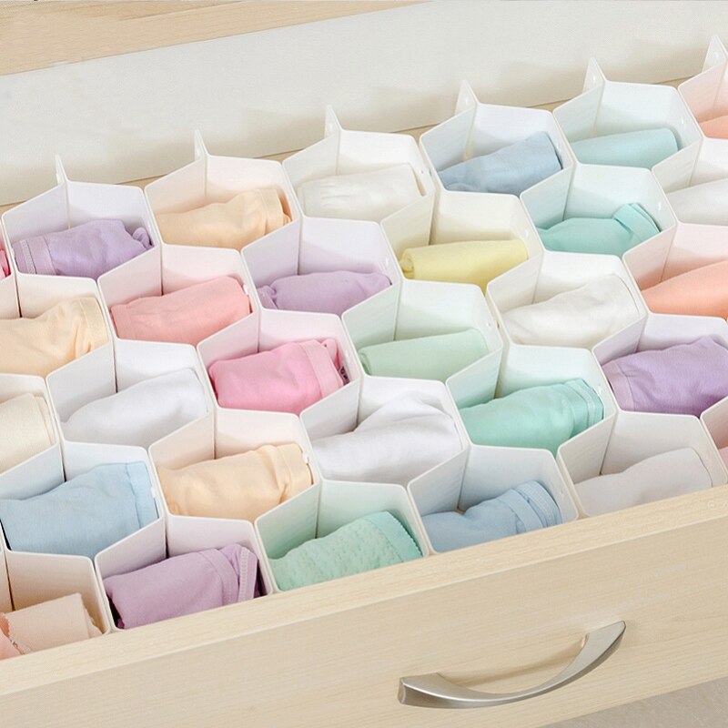 DIY Honeycomb Drawer Divider Organizer Adjustable Storage Partition Board Free Combination Space-saving Grid Household Makeup