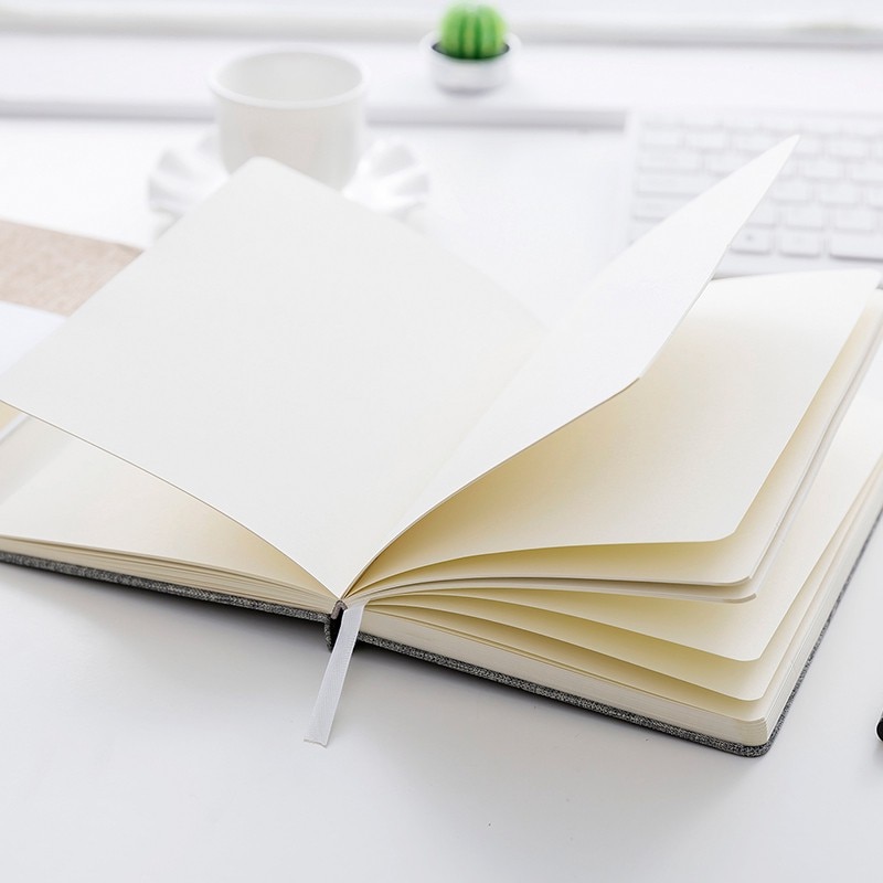 Blank and Grid Paper Notebook Linen Hard Cover 256 Pages Paper 80 GSM Journal Planner Office School Supplies Stationery