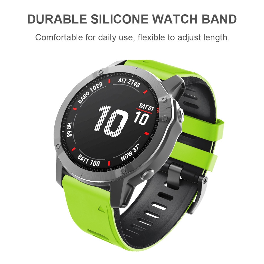 Anbest 26Mm Siliconen Horloge Band Voor Fenix 6X 5X Sport Siliconen Horloge Bands Met Quick Release Strap Voor Fenix 5X 3 3 Hr