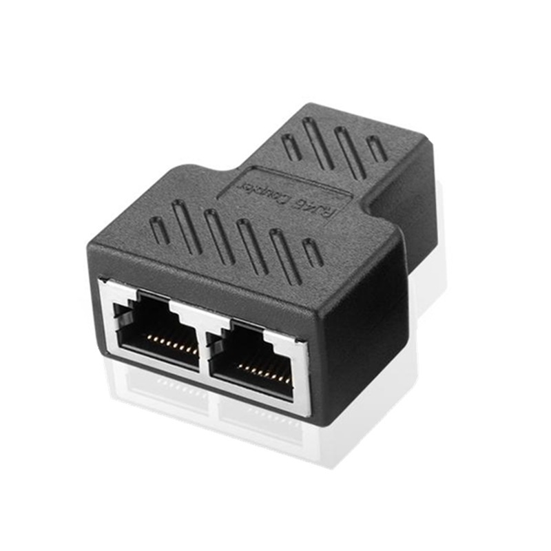 Rj45 gbps nätverkskabelkontakt förlängningskabeladapter  rj45 8- kärnig skärmad direkthuvud en delad tvåkonverterare kabeldelare: Default Title
