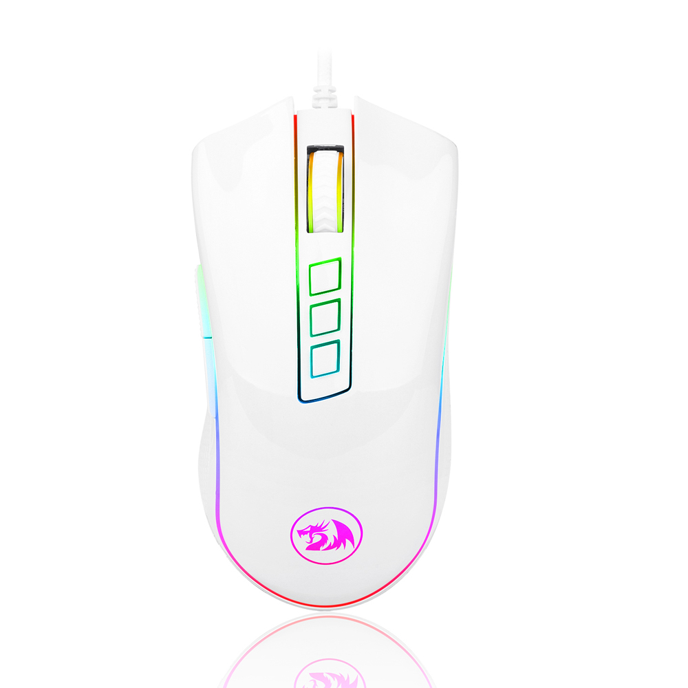 Redragon COBRA M711 RGB USB Wired Gaming Mouse 10000-12400 DPI 9 buttons mice Programmable ergonomic For Computer PC Gamer: white