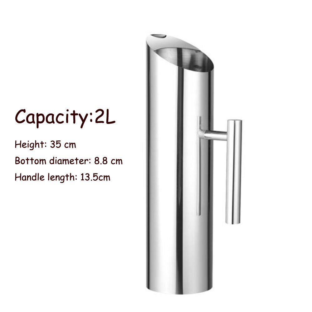 1/1.5/2Lstainle steel intensification the Jug water pitcher Room restaurant cold water bottle household juice jug large capacity: 2L