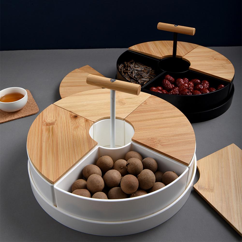Gedroogd Fruit Lade 2 Stijlen Snack Lade Bamboe Anti-Roest Novel Grote Capaciteit Draagbare Snack Plaat