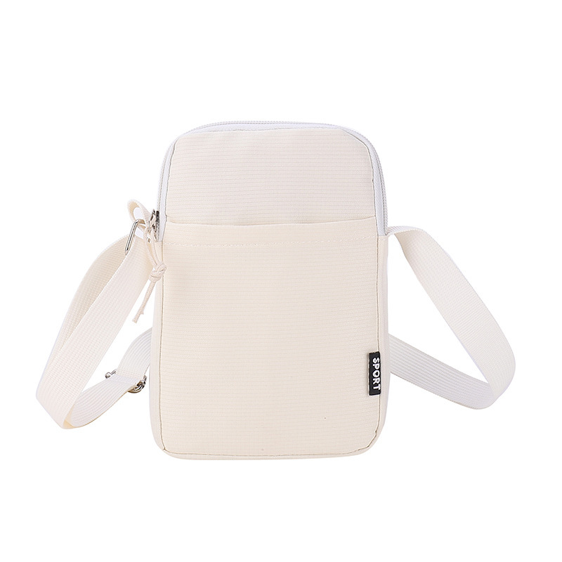Mode mobiele telefoon tas Dames Messenger Bag All-match Mini Kleine Crossbody Tas Hangende nek Portemonnee Verticale handtas: Beige