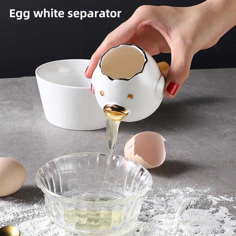 Cartoon Chicken Egg Yolk White Separator Ceramic Chick Shape Yolk Separator Protein Separation Egg Liquid Filter