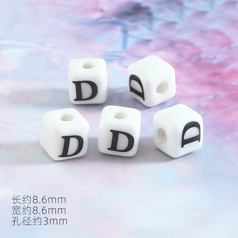 8mm Keramik Buchstabenperlen Diy Schmuck Armbänder Handgefertigtes Accessoire 5/10 Stück: Grau / 2MM