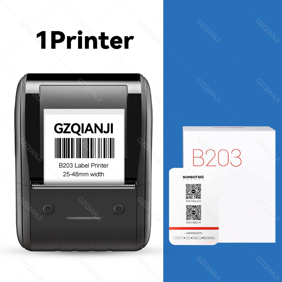 B203 Draagbare Handheld Thermische Label Maker Mini Barcode Qr Code Sticker Papier Kleur Rolls Sticker Kabel Tag Printer Niimbot: 1 Printer