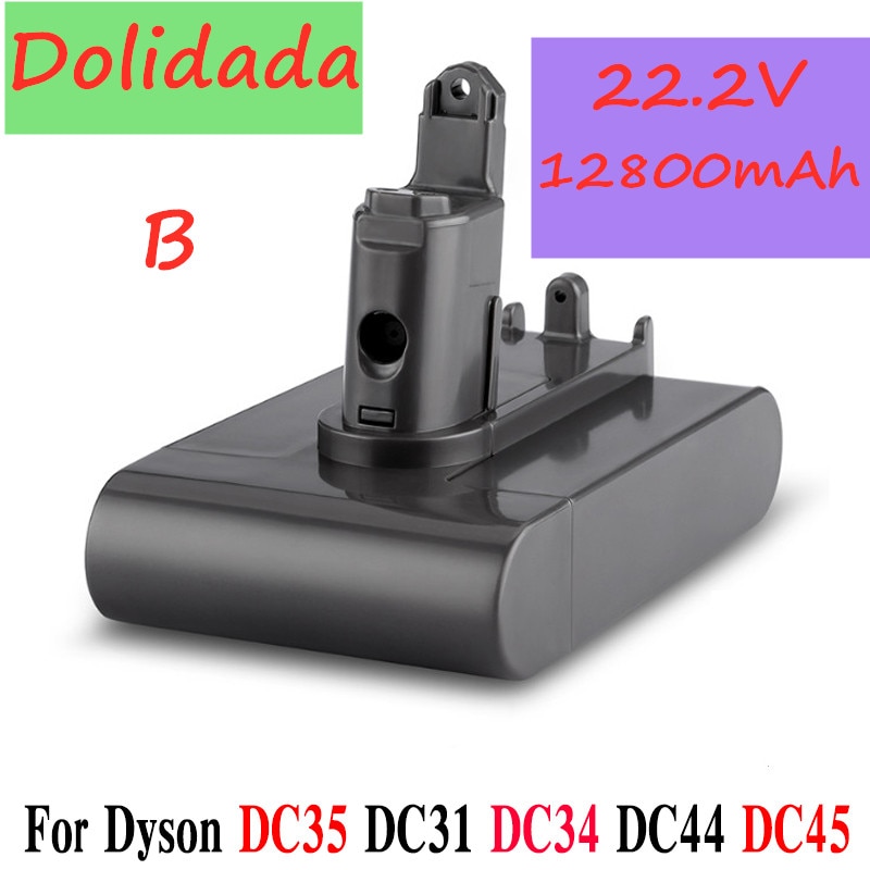 22.2V 12800mAh ( Only Fit Type B ) Li-ion Vacuum Battery for Dyson DC35, DC45 DC31, DC34, DC44, DC31 Animal, DC35 Animal &12.8Ah