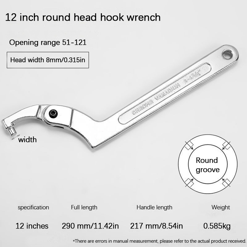 Crescent wrench Adjustable wrench hook C-wrench tool nut bolt Hand tool: Yellow