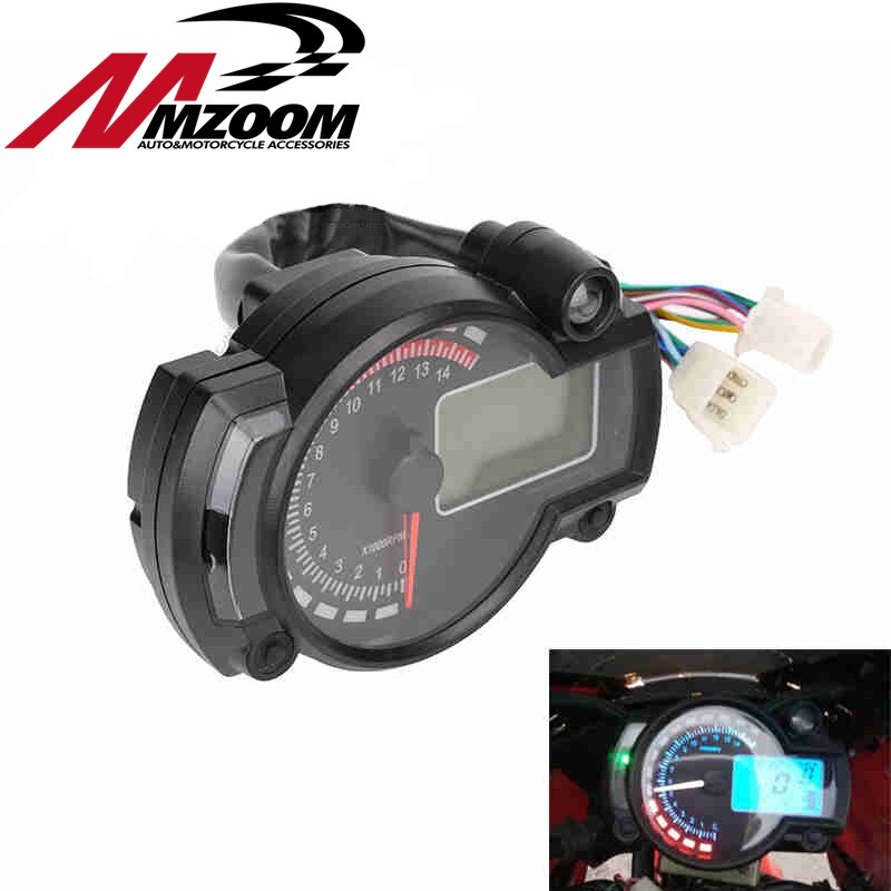15000rpm Moderne Motorrad Digitale Licht LCD Digital Manometer Tachometer Tachometer Kilometerzähler Einstellbare Motorrad Tacho